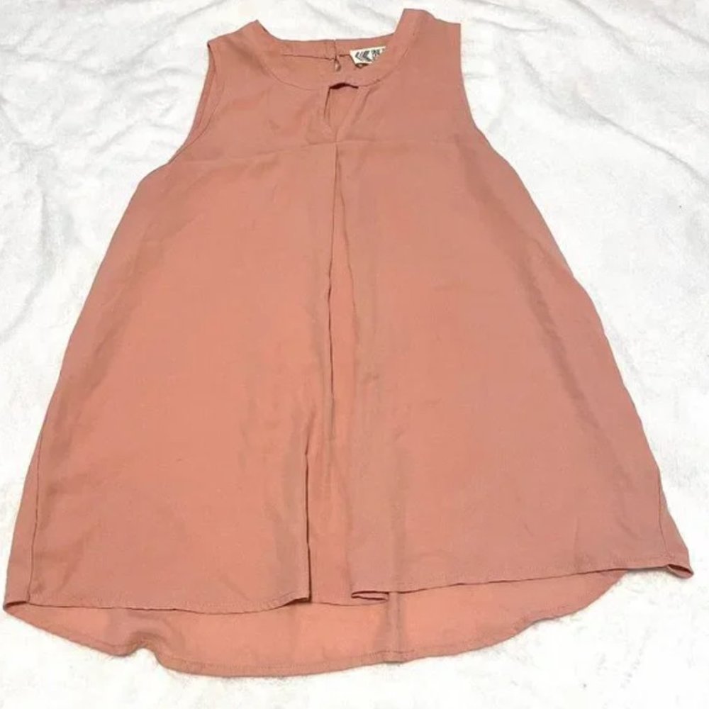 Pink Rose Pink Tank Top with Keyhole